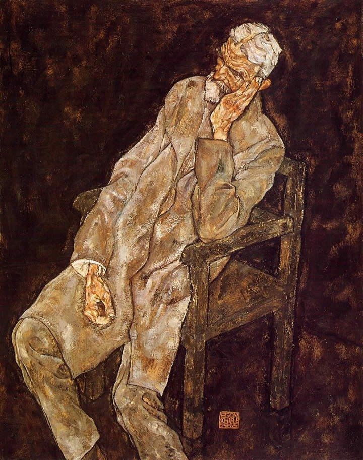 Egon Schiele Portrait of an Old Man Johann Harms